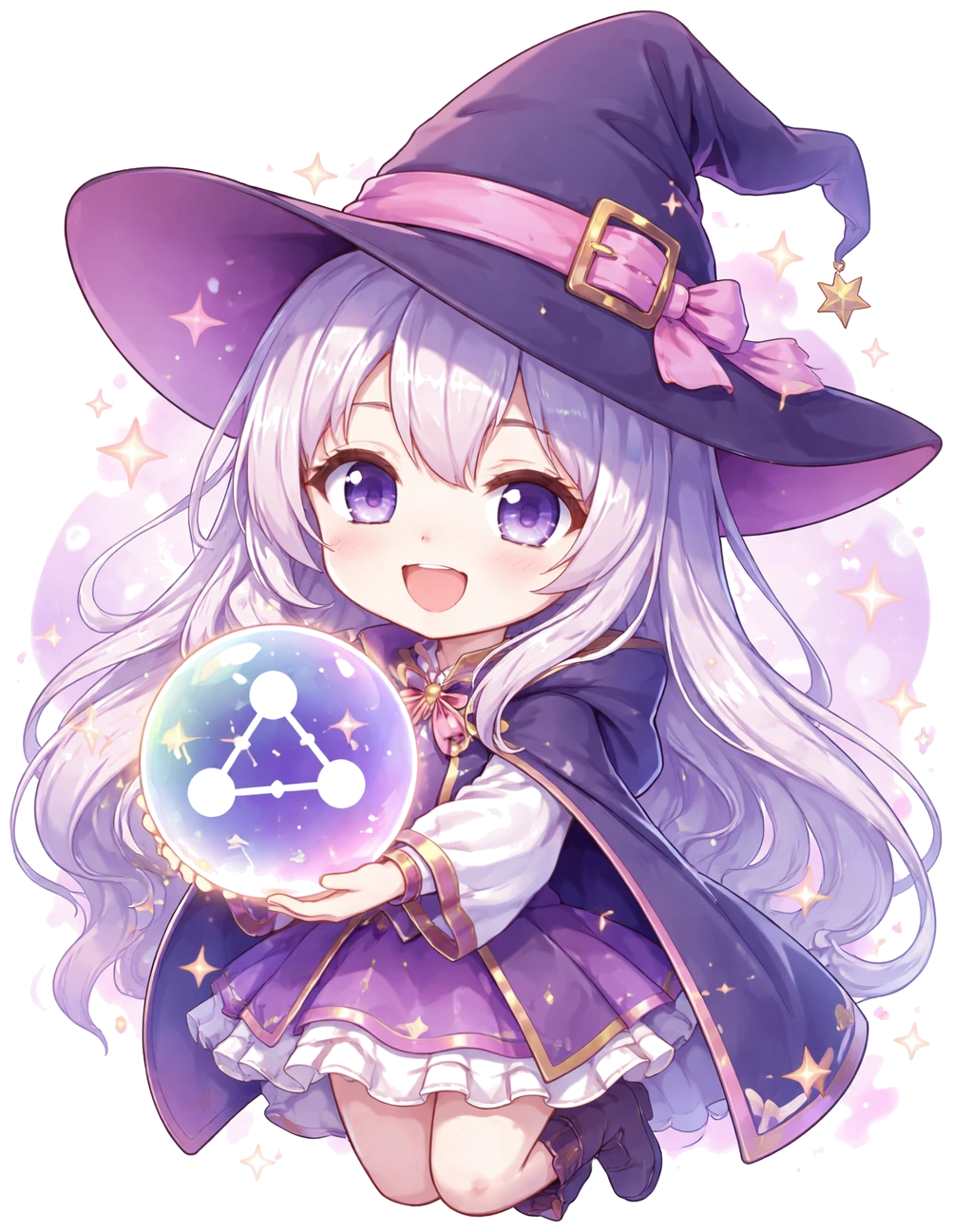 Elaina sitting on a card