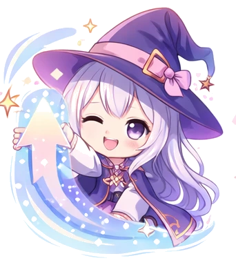 Flying Elaina with sparkles